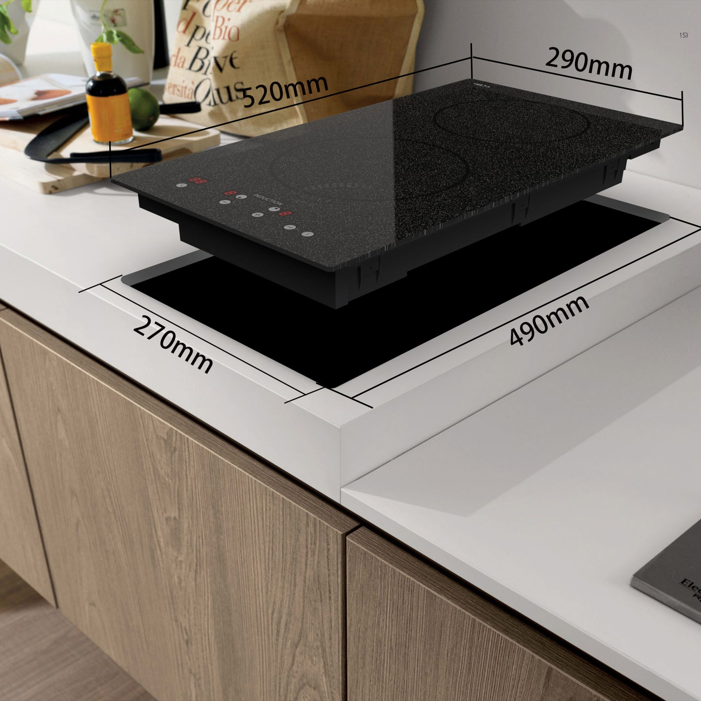 STARCHARTS Plug-in Induction hob with Italy ILVA Glass, 2.9kW, 2 Ring Induction hob with Touch Control