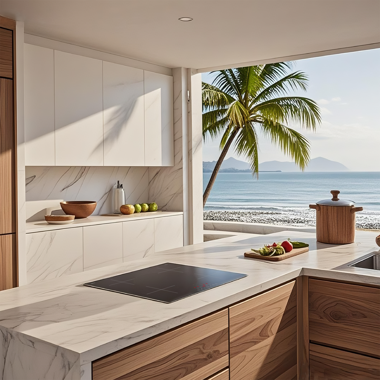 STARCHARTS Plug-in Induction hob with Italy ILVA Glass, 2.8kW, 4 Zones electric cooktops with Boost