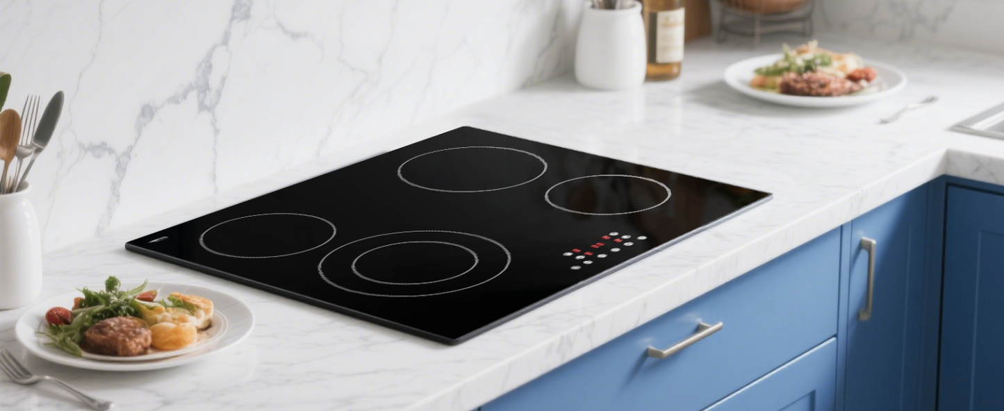 STARCHARTS Ceramic Hob, Build-in Electric Hob, Electric cooktops (4 Zones Italy Glass Touch Pannel)
