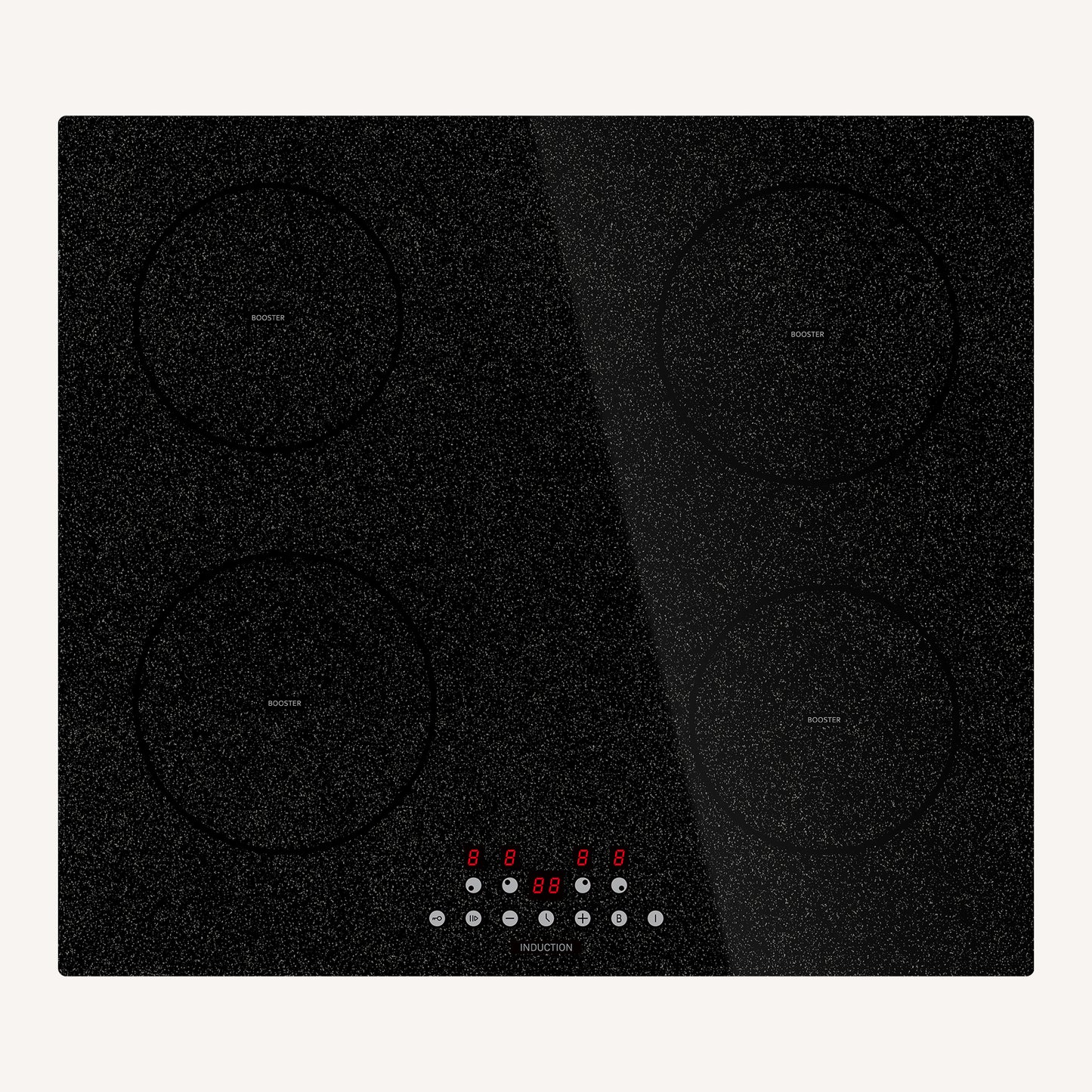 STARCHARTS Build-in Induction hob 4 zone 7200W, 4 Boost, Build-in Electric Cooktops with Italy ILVA glass