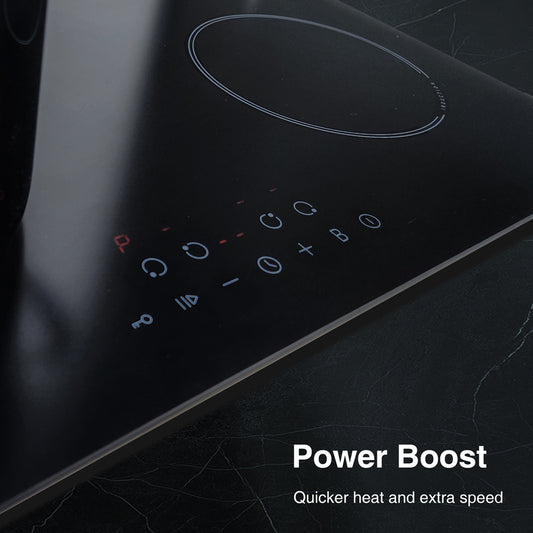 STARCHARTS Built-in Induction Hob with Italian ILVA Glass, BRI4001-M, 4 Cooking Zones electric hob, 7200W Total Power, Matte Black