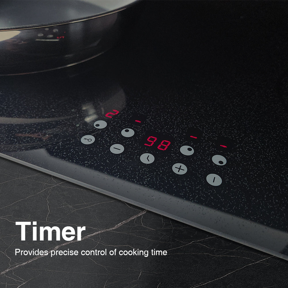 STARCHARTS Build-in Ceramic Hob with Italy ILVA Glass, 4 Zones Electric Hobs with Sensor Touch Control, Residual Heat Indicator, 6000W, BRC4001-S