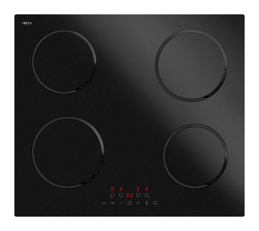 STARCHARTS Built-in Induction Hob with Italian ILVA Glass, BRI4001-M, 4 Cooking Zones electric hob, 7200W Total Power, Matte Black