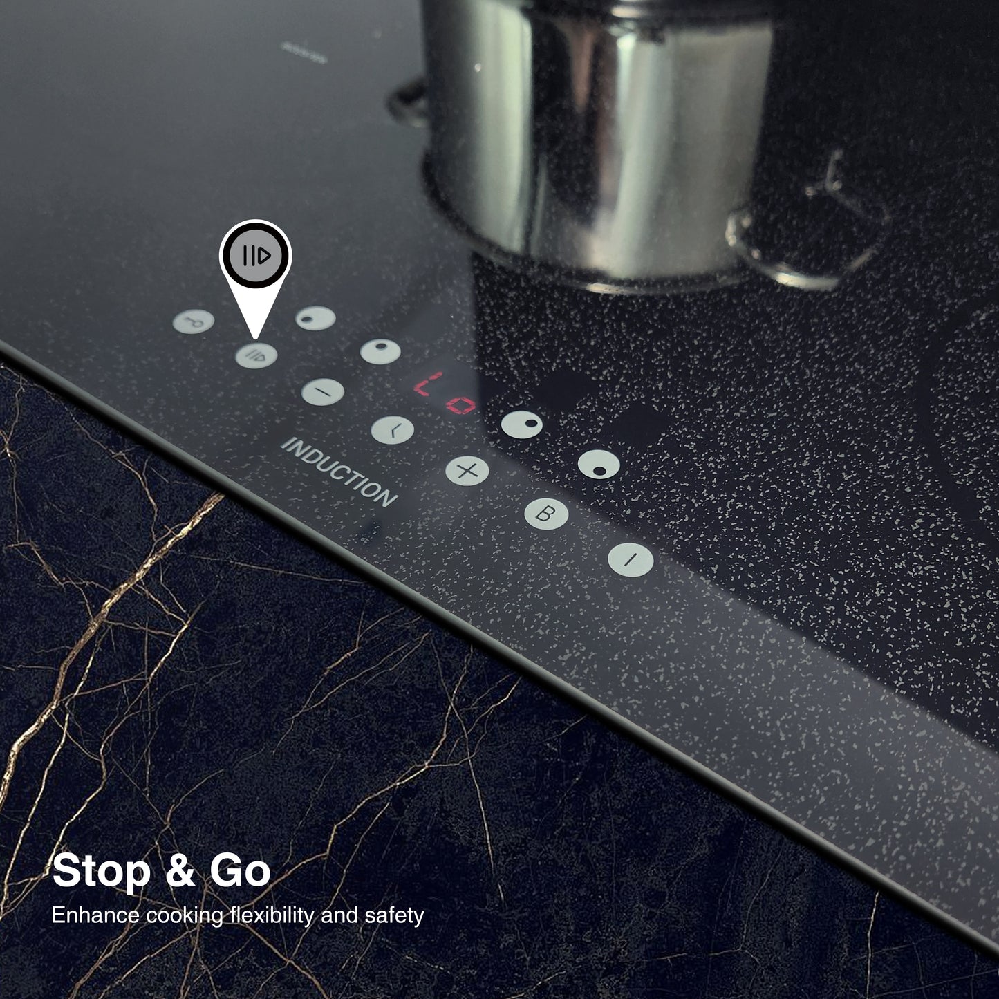 STARCHARTS Build-in Induction hob 4 zone 7200W, 4 Boost, Build-in Electric Cooktops with Italy ILVA glass
